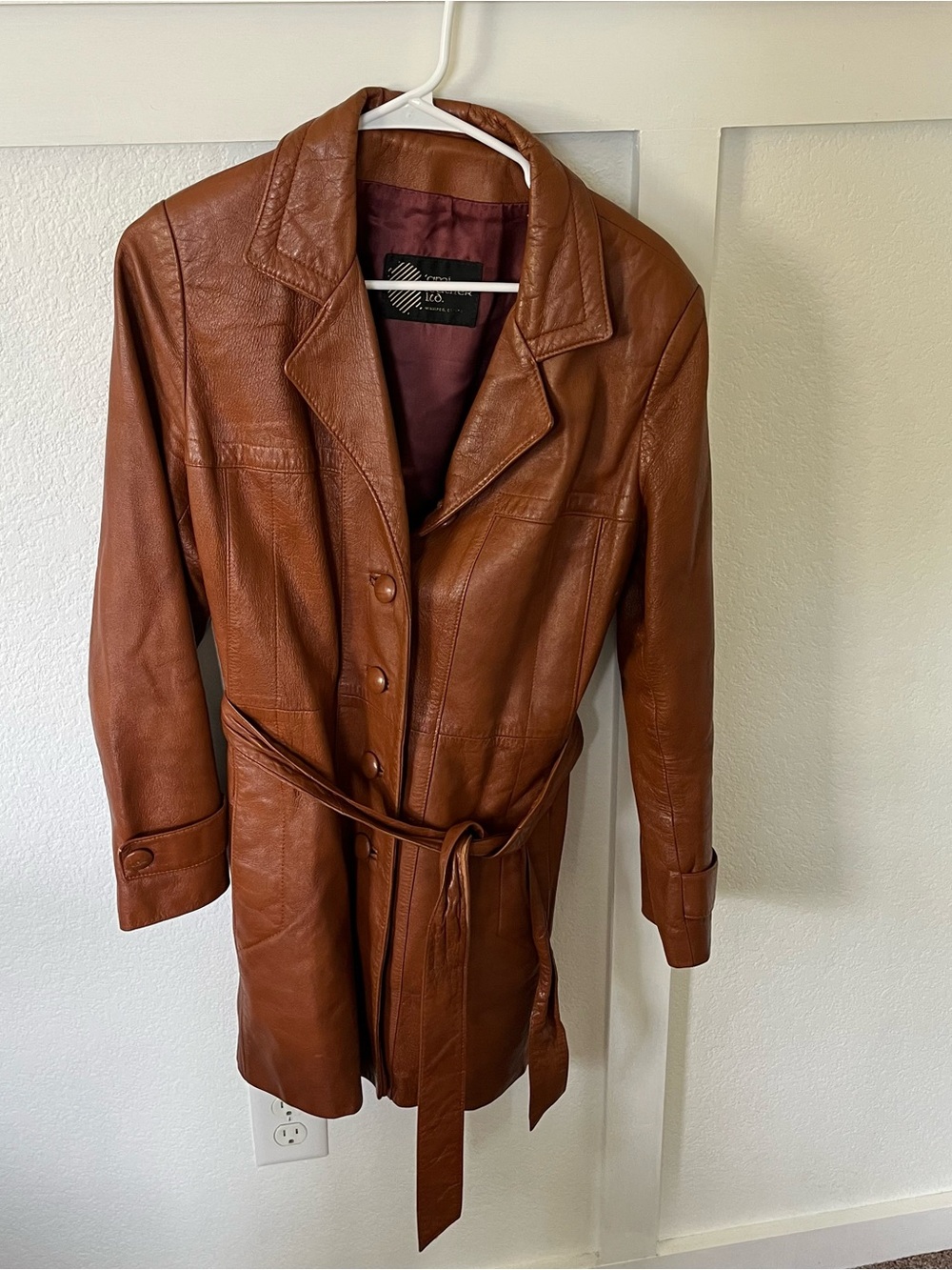 Vintage Ami Leather Women's Medium Trench Coat.